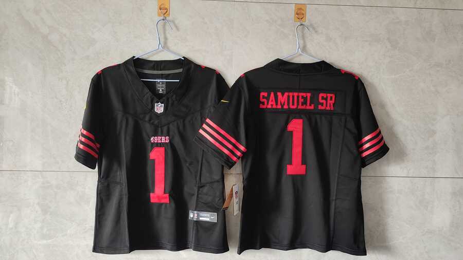 Women%27s San Francisco 49ers #1 Deebo Samuel Sr. Black F.U.S.E Vapor Untouchable Stitched Jersey